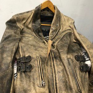 TEKNIC DISTRESSED BIKER JACKET